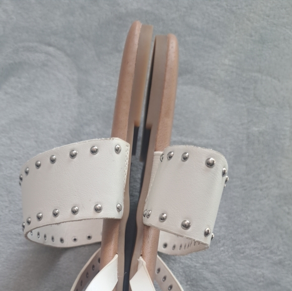 Lane Bryant Spring White Sandals Women's Slip On Slide Studded Size 8.5 W - Picture 10 of 14